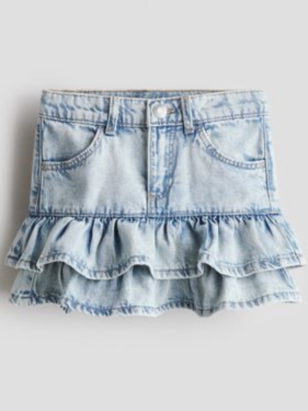 Denim Ruffle Skirt